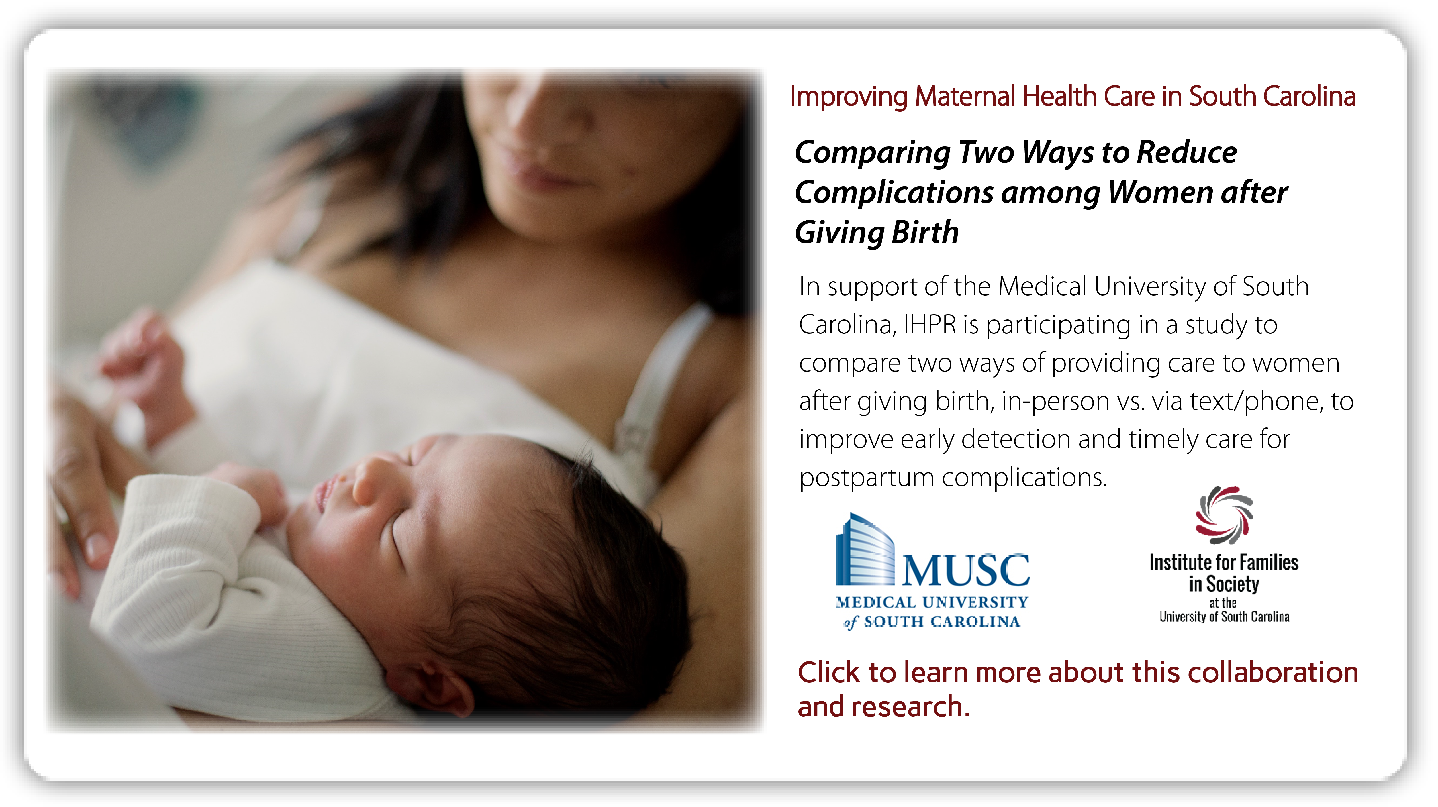 Collaborative research partnership with MUSC