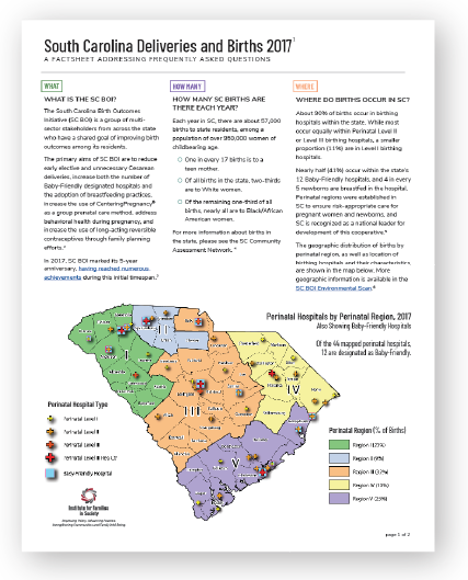 Click here for the SC Deliveries and Births 2017 factsheet Click here for the SC Deliveries and Births 2017 factsheet